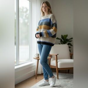 Handmade Crocheted Sweater - Size Large